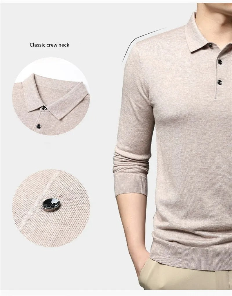 Vintage Solid Cashmere Polo Menswear