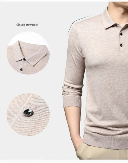 Vintage Solid Cashmere Polo Menswear
