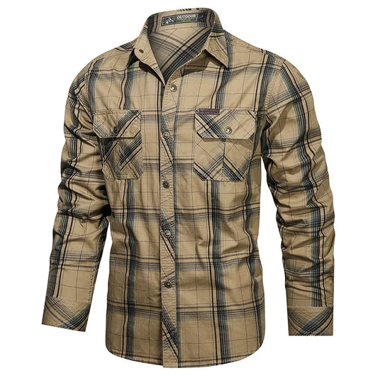 UrbanEase™ Cotton Plaid Shirt – Spring & Autumn Edition