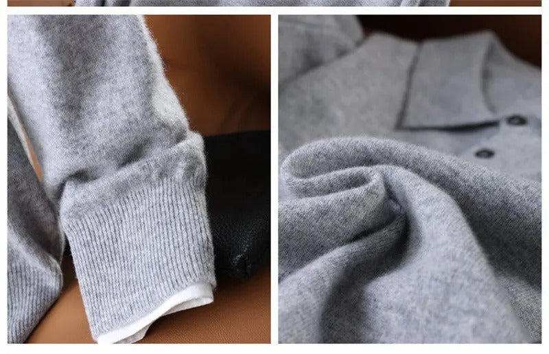Vintage Solid Cashmere Polo Menswear
