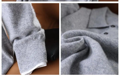 Vintage Solid Cashmere Polo Menswear