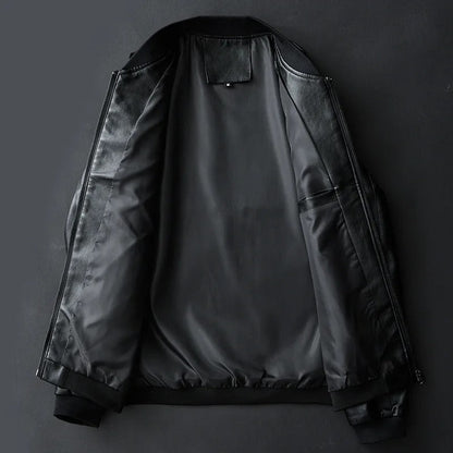 Onnat Leather Baseball Jacket Menswear