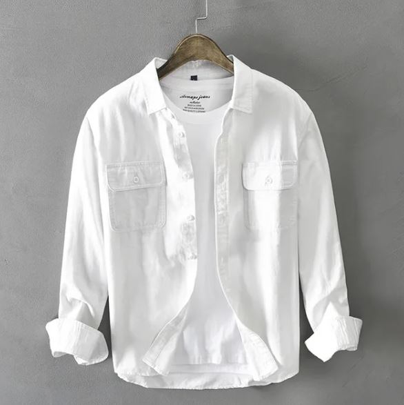 Vintage Cotton Long Sleeve Shirt White / M Menswear