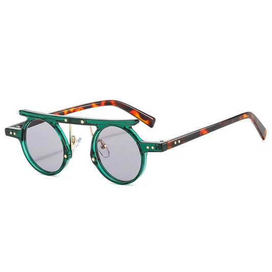Sunset Glasses Green And Leopard | Gray Sunglasses