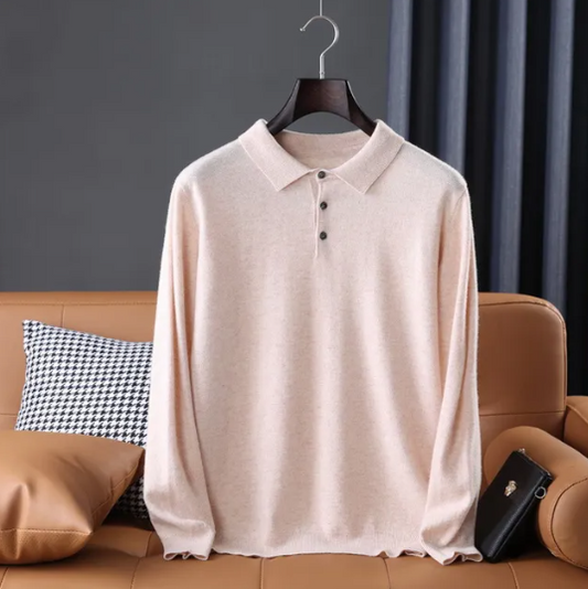 Vintage Solid Cashmere Polo Beige / Medium Menswear