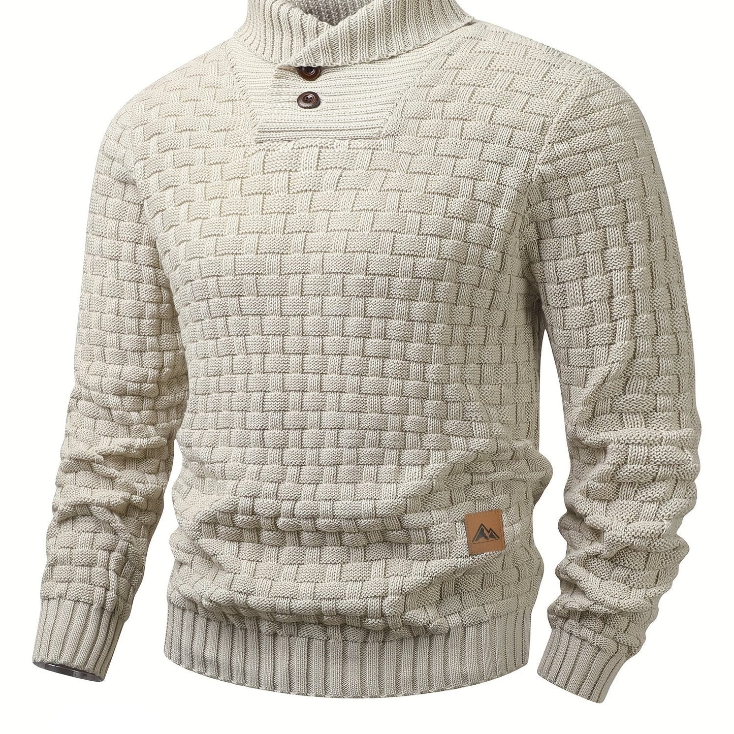 Veyron Slim – Men’s High-Stretch Rib-Knit Half-Placket Sweater
