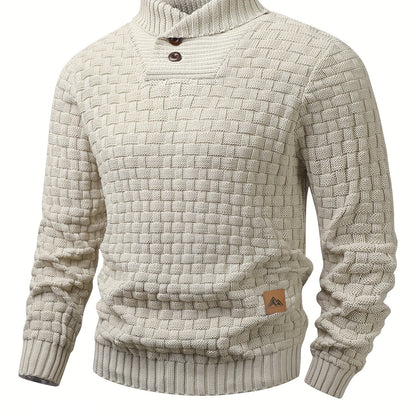 Veyron Slim – Men’s High-Stretch Rib-Knit Half-Placket Sweater