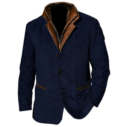 Suede and Leather Blend Blazer – Tailored Fit, Premium Materials