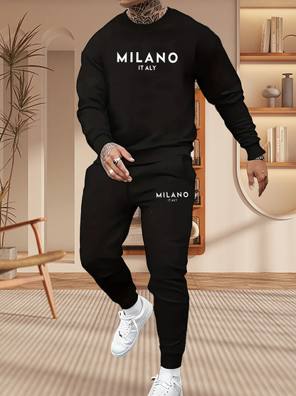 UrbanEdge Men's Printed Hoodie & Jogger Set
