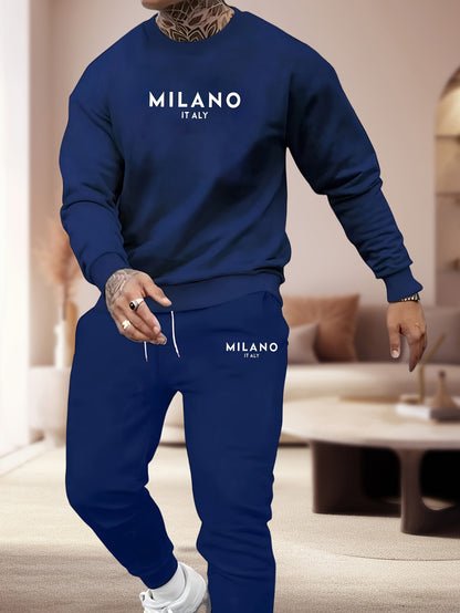 UrbanEdge Men's Printed Hoodie & Jogger Set