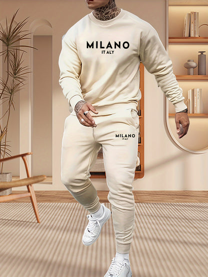 UrbanEdge Men's Printed Hoodie & Jogger Set