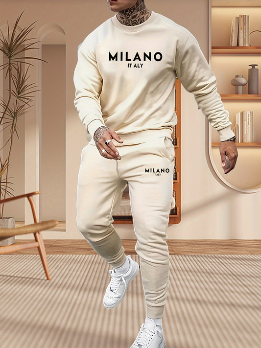 UrbanEdge Men's Printed Hoodie & Jogger Set