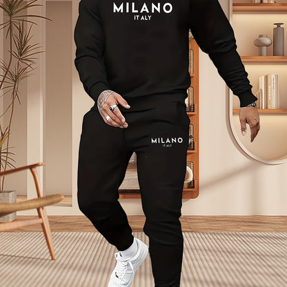 UrbanEdge Men's Printed Hoodie & Jogger Set