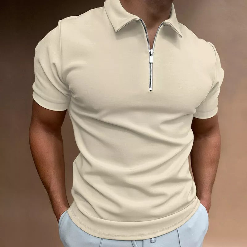 Confy Zipper Polo Shirt Khaki / Medium Menswear