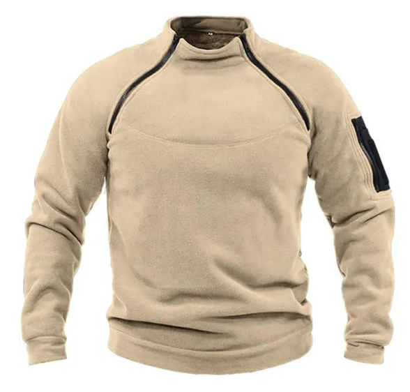 Men’s Tactical Outdoor Fleece Jacket Khaki / Medium Menswear