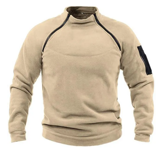 Men’s Tactical Outdoor Fleece Jacket Khaki / Medium Menswear