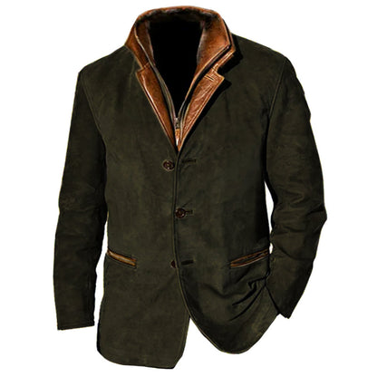 Suede and Leather Blend Blazer – Tailored Fit, Premium Materials