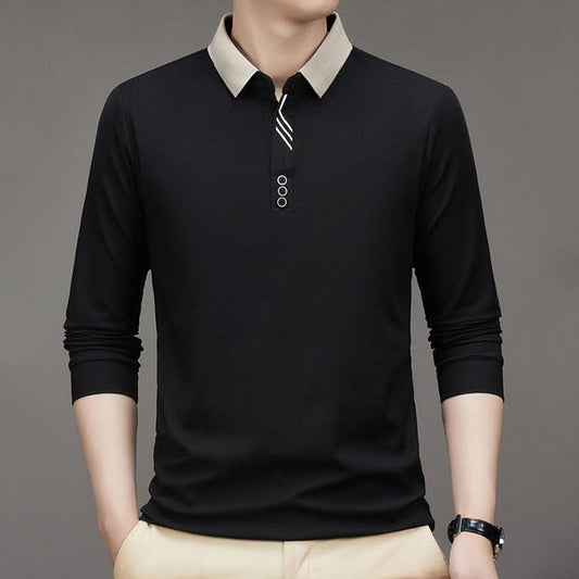 Urbansharp Lapel T-Shirt - Sleek & Casual Black / M Menswear