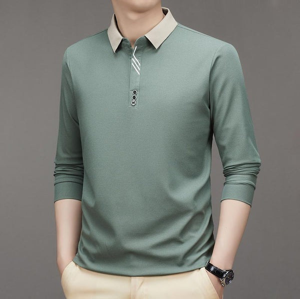 Urbansharp Lapel T-Shirt - Sleek & Casual Light Green / M Menswear