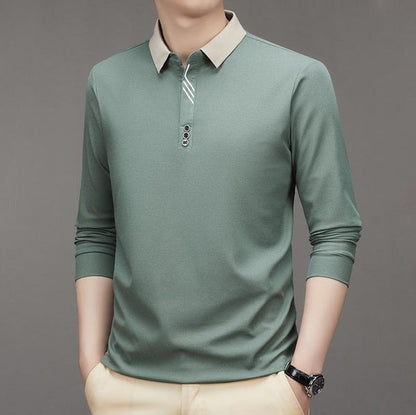 Urbansharp Lapel T-Shirt - Sleek & Casual Light Green / M Menswear