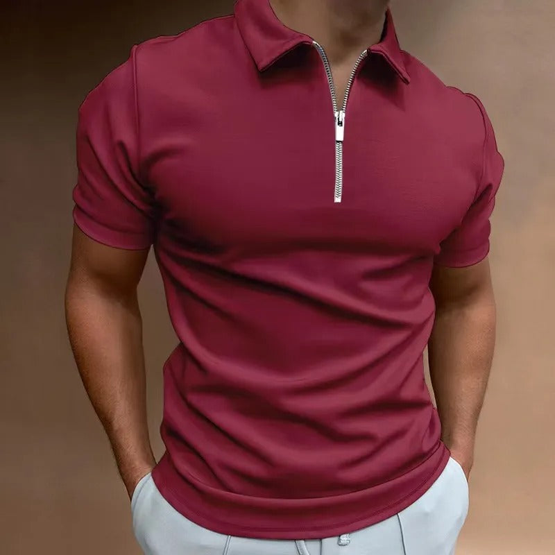 Confy Zipper Polo Shirt Wine Red / Medium Menswear